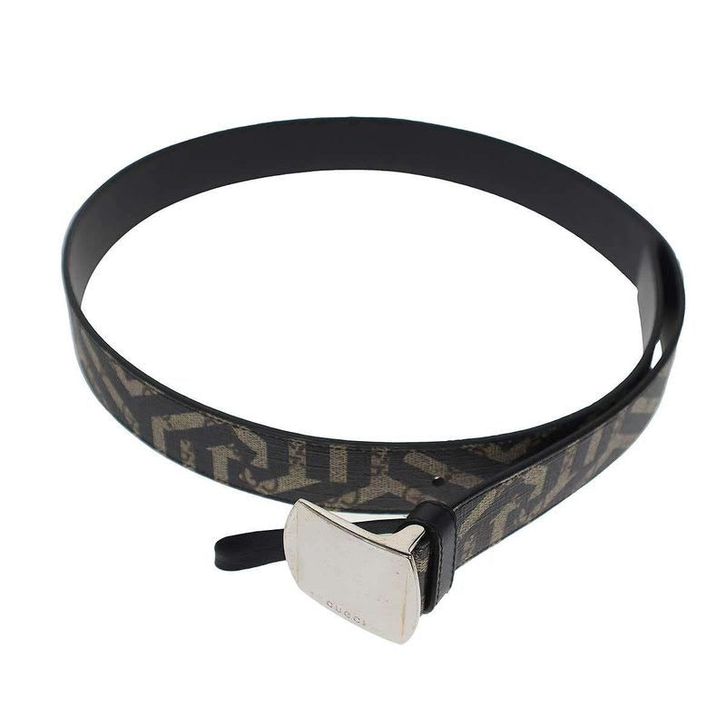 Gucci GG Kaleido Leather Belt Black Beige 95-38