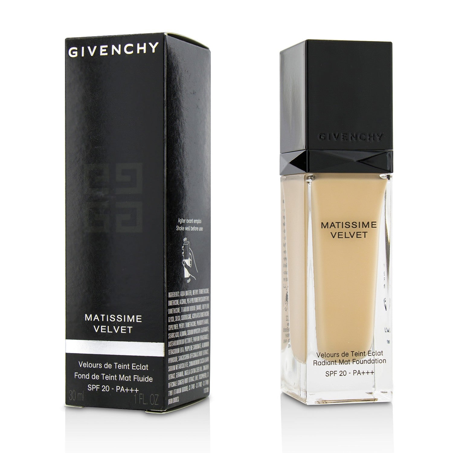 Givenchy Matissime Velvet Radiant Mat Fluid Foundation SPF 20 - #01 Mat Porcelain  30ml/1oz