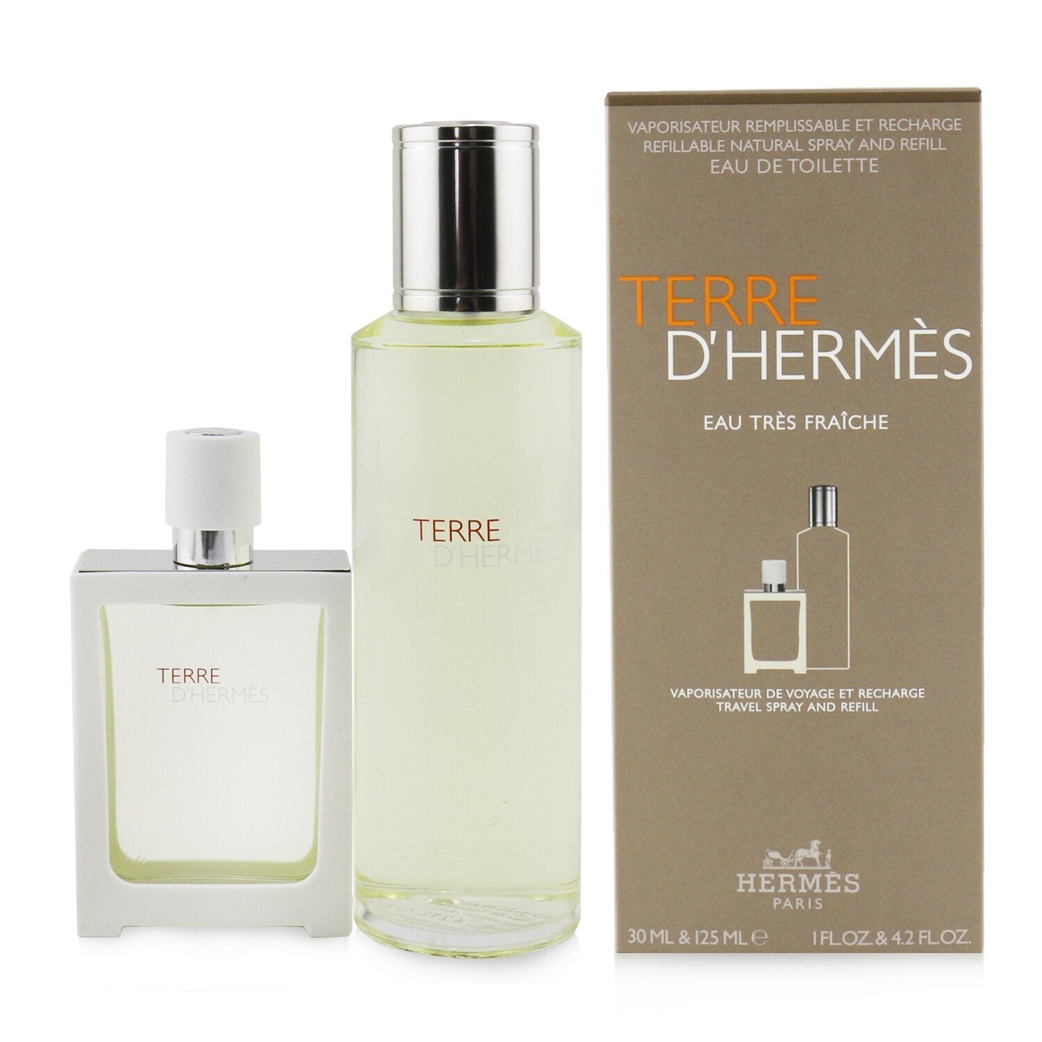 Hermes Terre D'Hermes Eau Tres Fraiche Coffret: Eau De Toilette Spray 30ml/1oz + Refill 125ml/4.2oz  2pcs