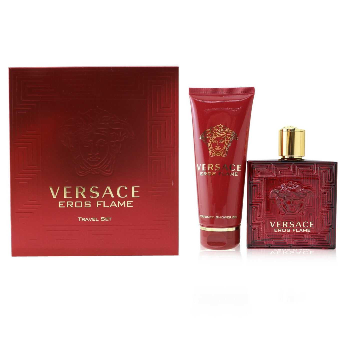 Versace Eros Flame Coffret: Eau De Parfum Spray 100ml/3.4oz + Shower Gel 100ml/3.4oz  2pcs