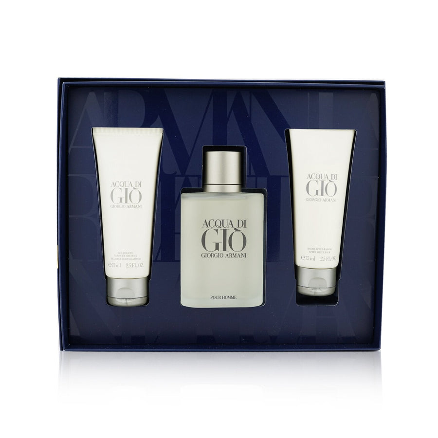 Giorgio Armani Acqua Di Gio Coffret: Eau De Toilette Spray 100ml/3.4oz + All Over Body Shampoo 75ml/2.5oz + After Shave Balm 75ml/2.5oz (Unboxed)  3pcs