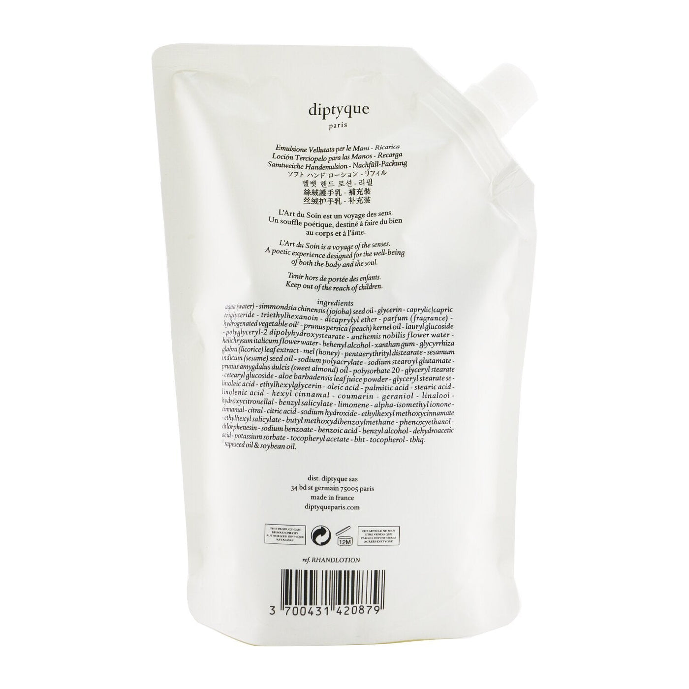 Diptyque Velvet Hand Lotion Refill  350ml/11.8oz