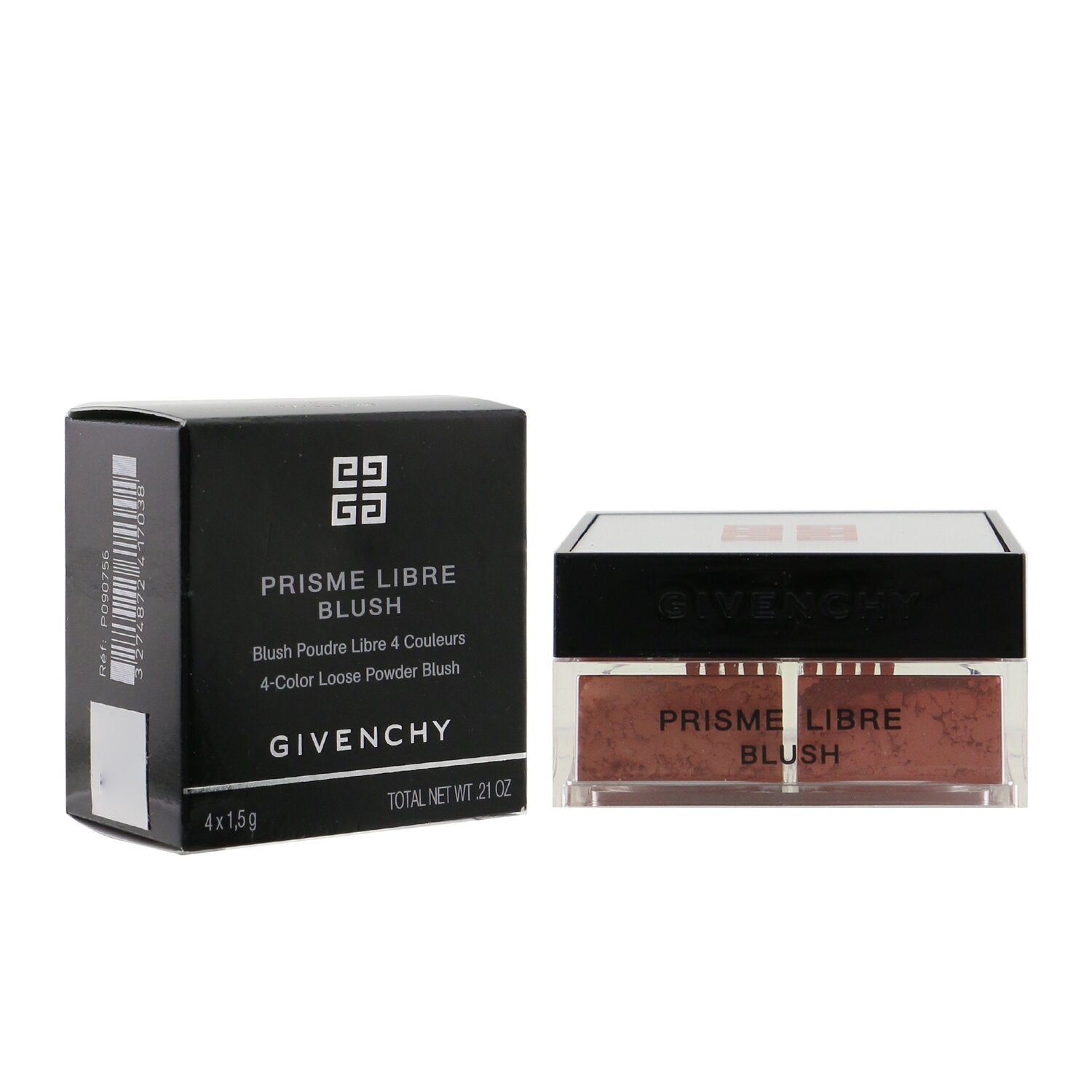 Givenchy Prisme Libre Blush 4 Color Loose Powder Blush - # 4 Organza Sienne (Woddy Oragne)  4x1.5g/0.0525oz