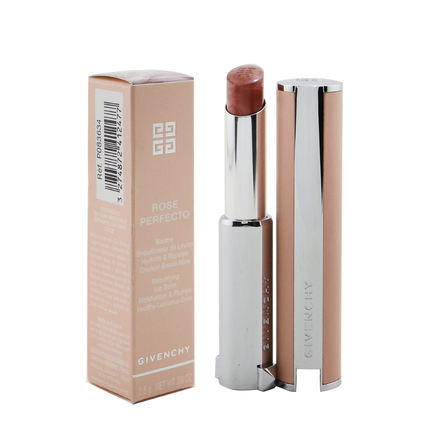 Givenchy Rose Perfecto Beautifying Lip Balm - # 102 Feeling Nude (Pink-Beige)  2.8g/0.09oz