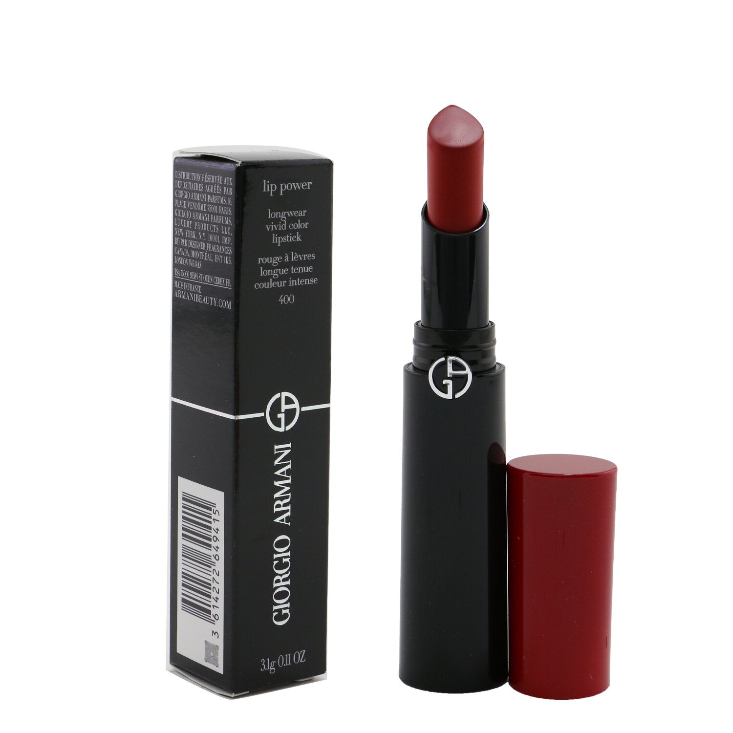 Giorgio Armani Lip Power Longwear Vivid Color Lipstick - # 400 Four Hundred  3.1g/0.11oz