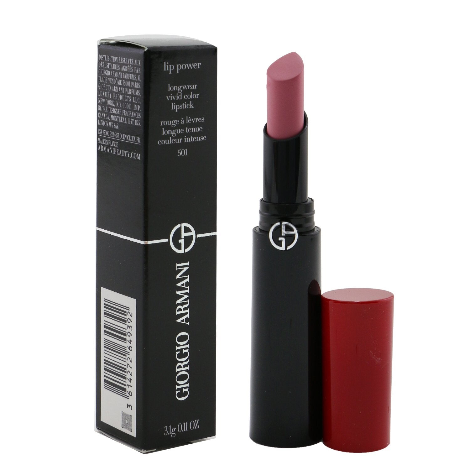 Giorgio Armani Lip Power Longwear Vivid Color Lipstick - # 504 Flirt  3.1g/0.11oz