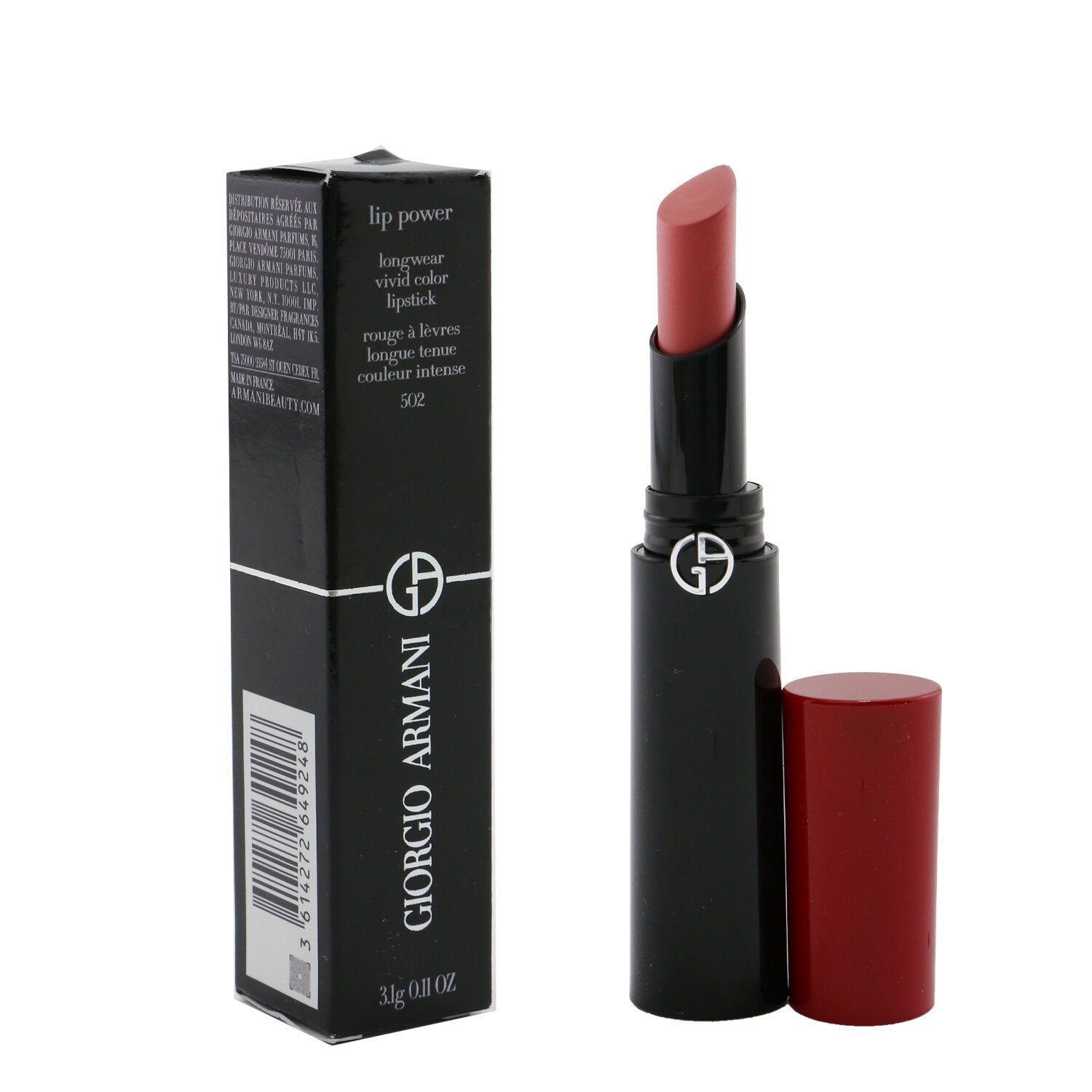 Giorgio Armani Lip Power Longwear Vivid Color Lipstick - # 504 Flirt  3.1g/0.11oz