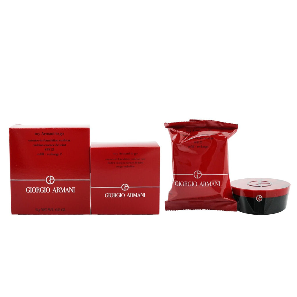 Giorgio Armani My Armani To Go Essence In Foundation Cushion SPF 23 (With Rouge Malachite Case) - # 3  15g/0.53oz