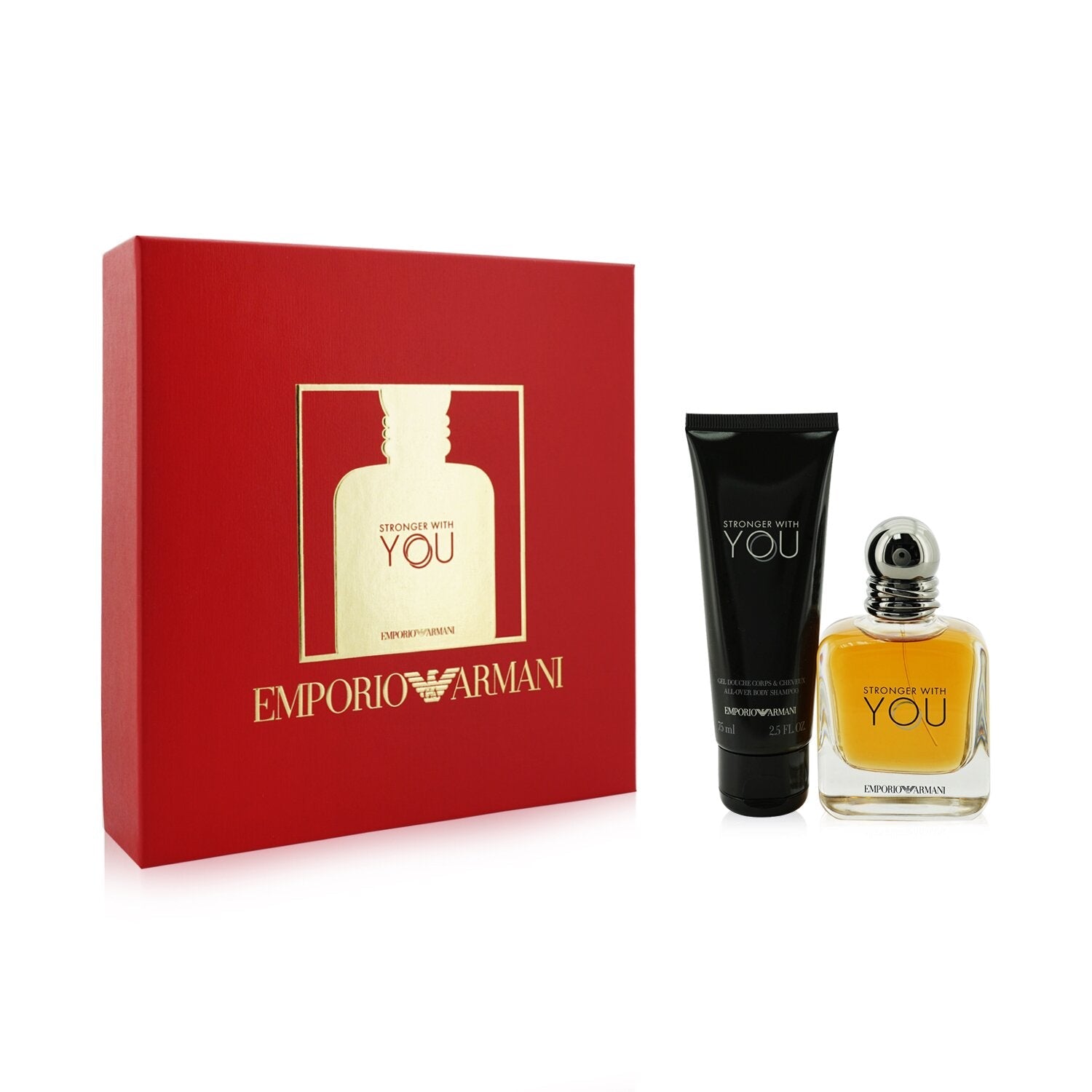 Giorgio Armani Emporio Armani Stronger With You Coffret: Eau De Toilette Spray 50ml/1.7oz + All Over Body Shampoo 75ml/2.5oz  2pcs