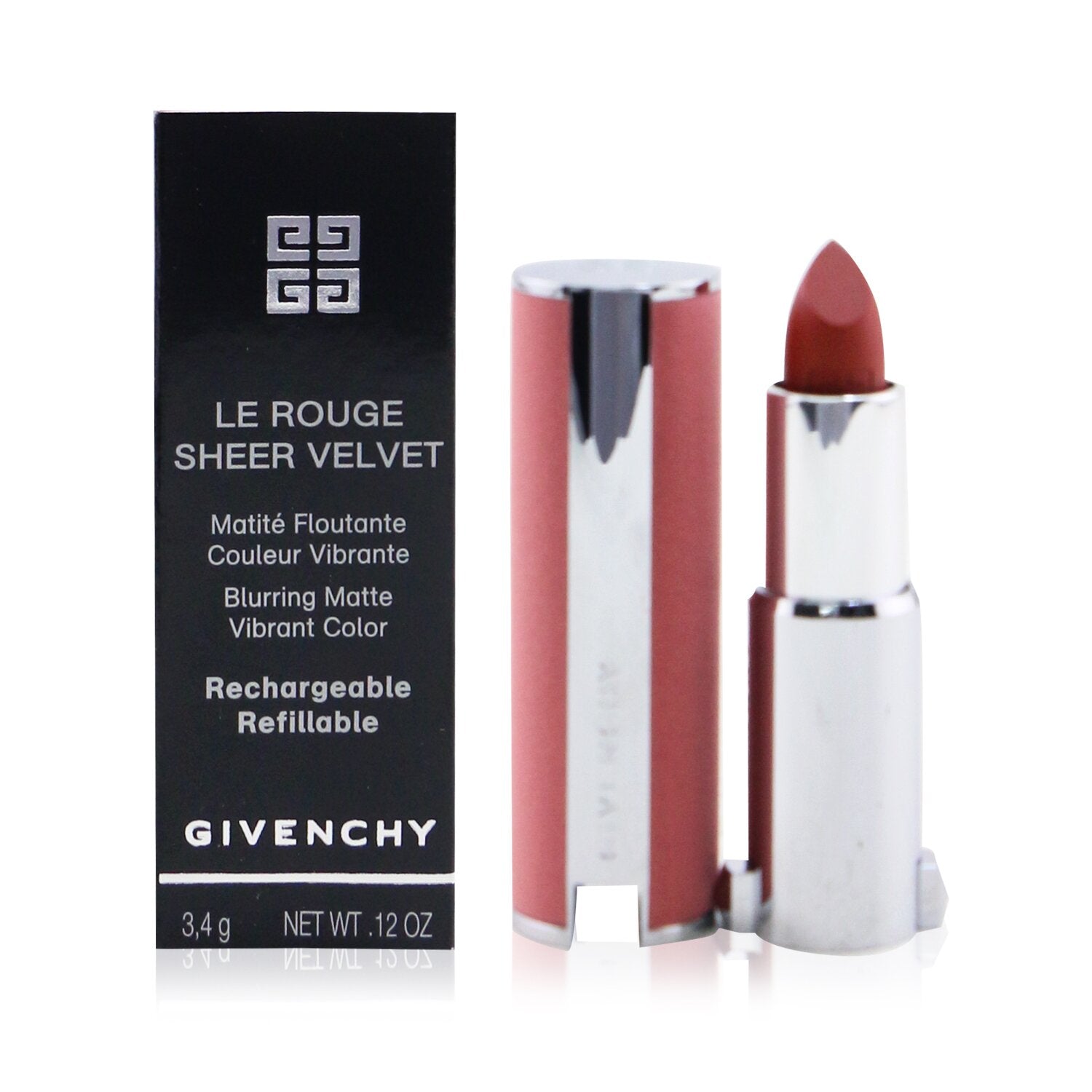 Givenchy Le Rouge Sheer Velvet Matte Refillable Lipstick - # 27 Rouge Infuse  3.4g/0.12oz
