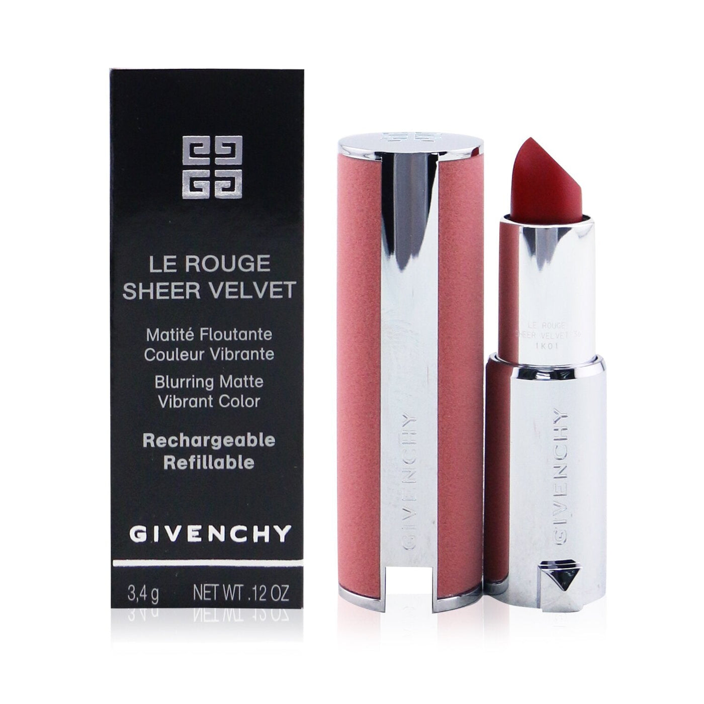 Givenchy Le Rouge Sheer Velvet Matte Refillable Lipstick - # 23 Rose Irresistible  3.4g/0.12oz