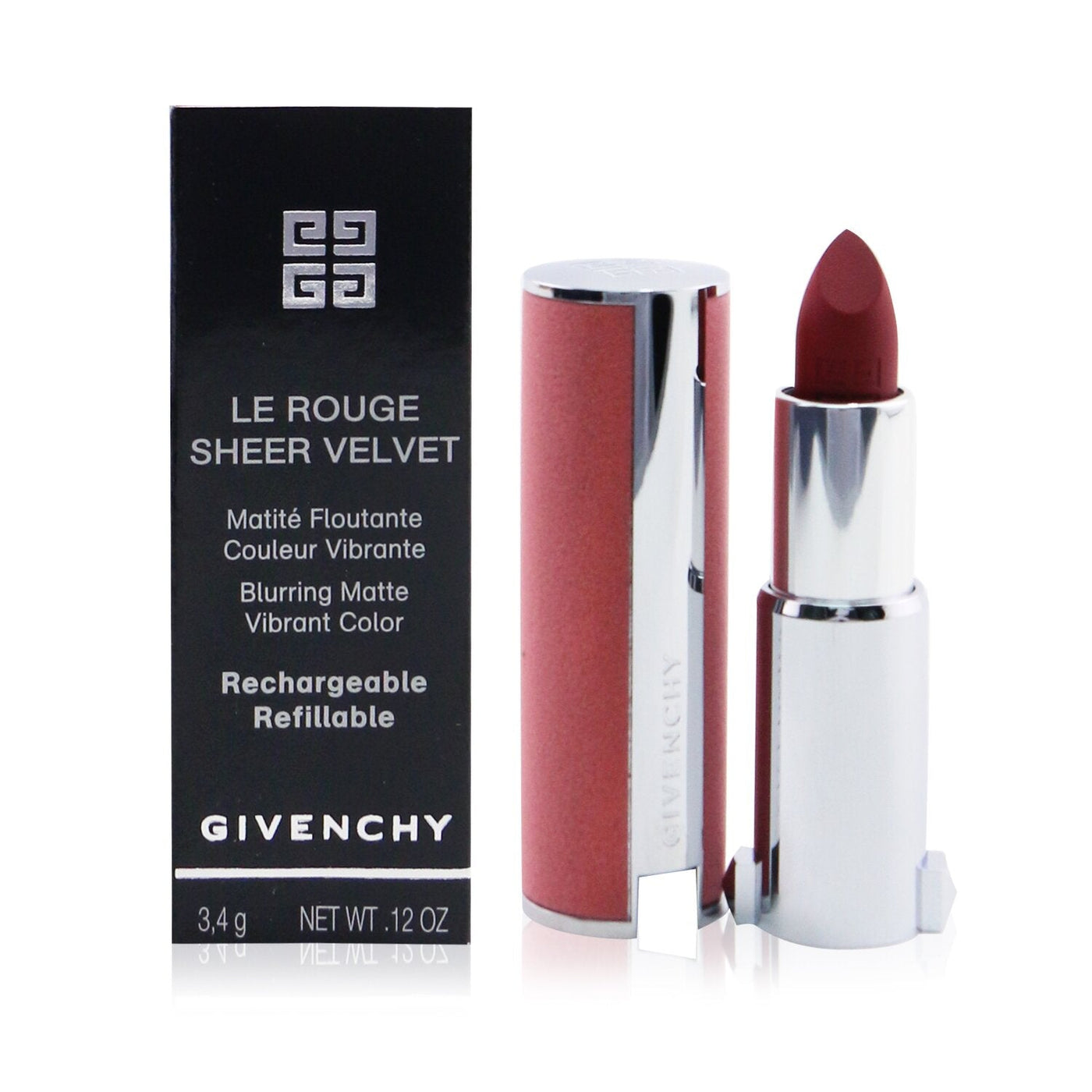 Givenchy Le Rouge Sheer Velvet Matte Refillable Lipstick - # 34 Rouge Safran  3.4g/0.12oz