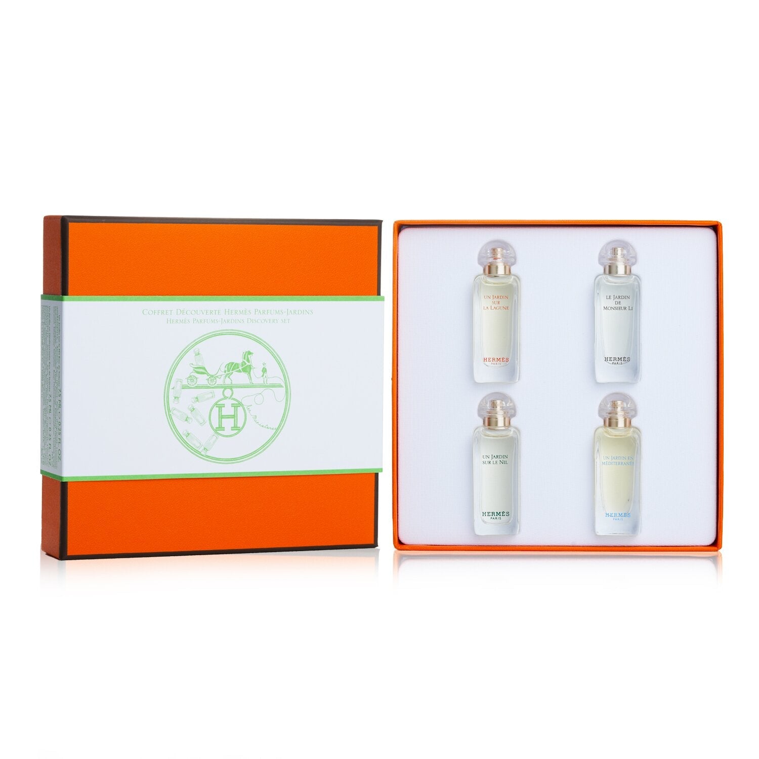 Hermes Miniature Coffret: La Lagune, Le Jardin de Monsieur Li, Un Jardin sur le Nil, Un Jardin En Mediterranee  4x7.5ml/0.25oz