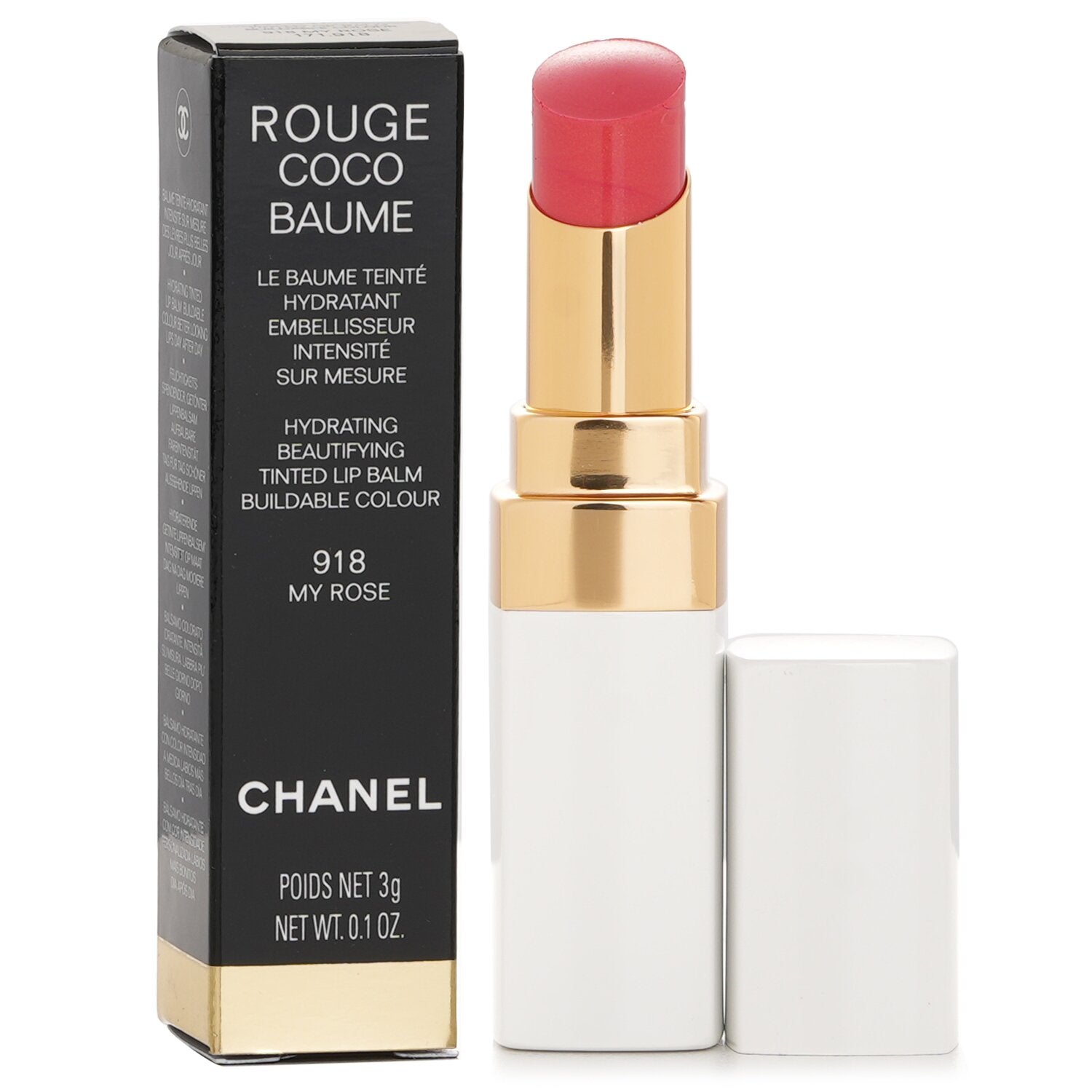 Chanel Rouge Coco Baume Hydrating Beautifying Tinted Lip Balm - # 762 Raspberry Kiss  3g/0.1oz