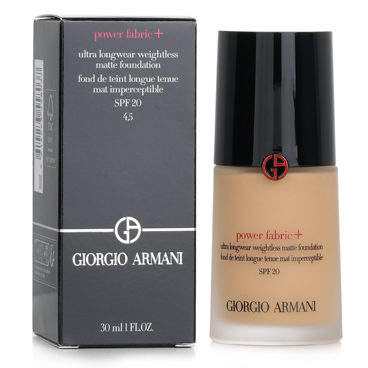 Giorgio Armani Power Fabric+ Ultra Longwear Weightless Matte Foundation SPF 20 - # 5 (Unboxed)  30ml/1oz