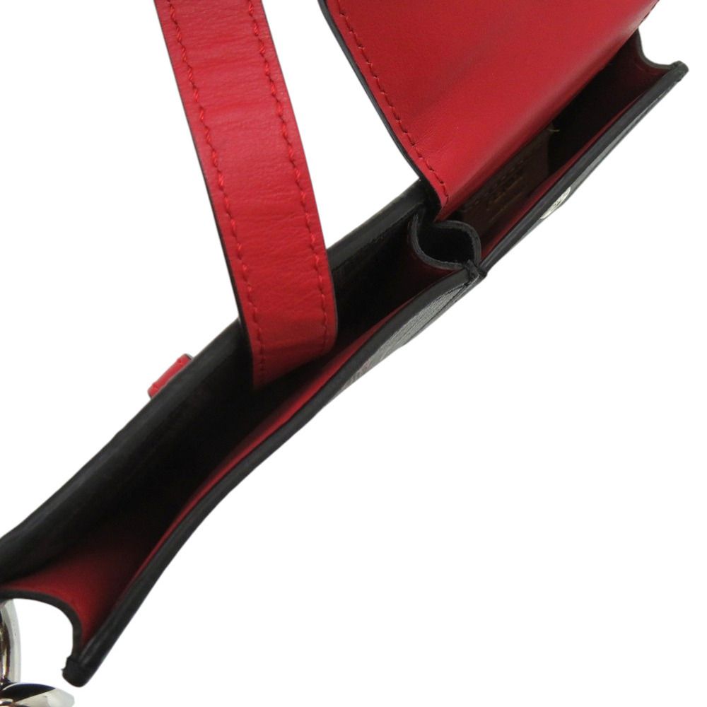 Fendi Pocket Charm Belt Bag Leather Black Red