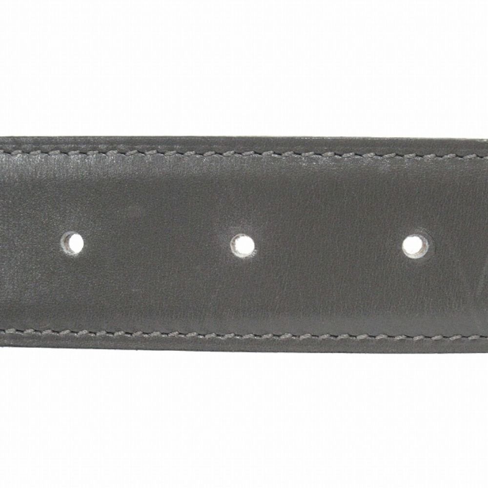 Hermes Buckle Reversible Belt Leather Constance Gold Vintage 70 Gray Black