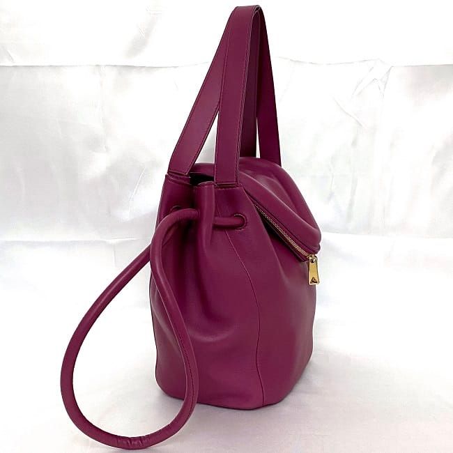 Bottega Veneta 2-Way Bag Purple Beak Drawstring Leather