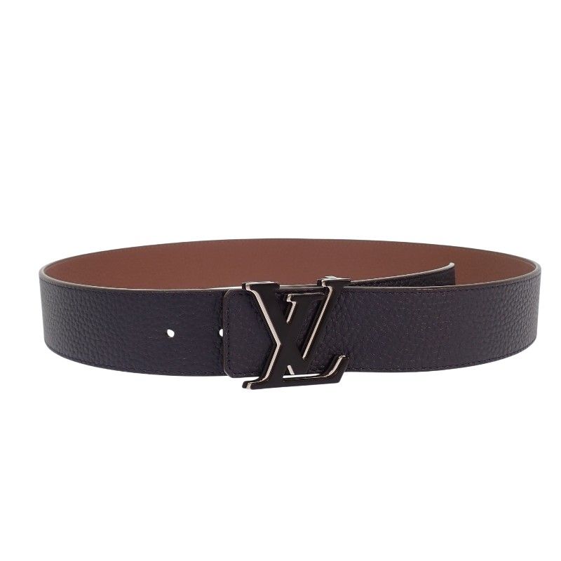 Louis Vuitton LV Optic 40 mm Belt Taurillon Leather Navy Brown Silver