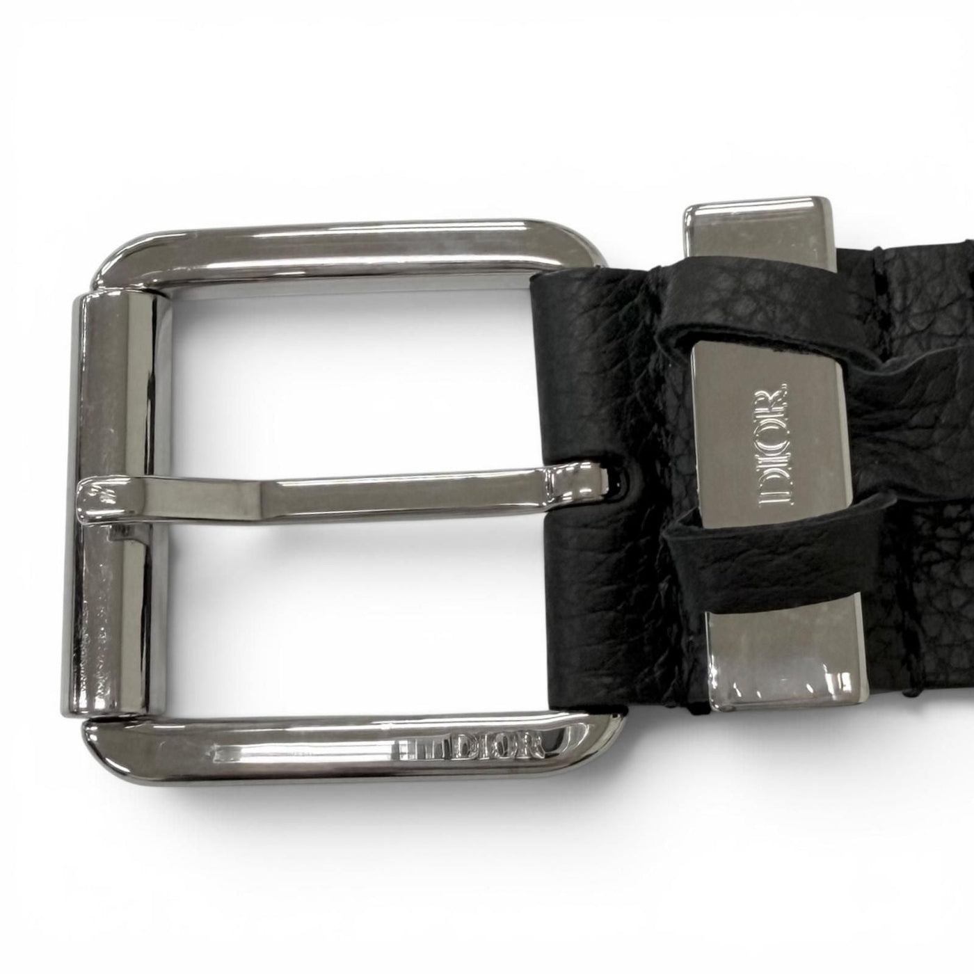 Dior Homme Logo Silver Pin Buckle Belt Black Recommended