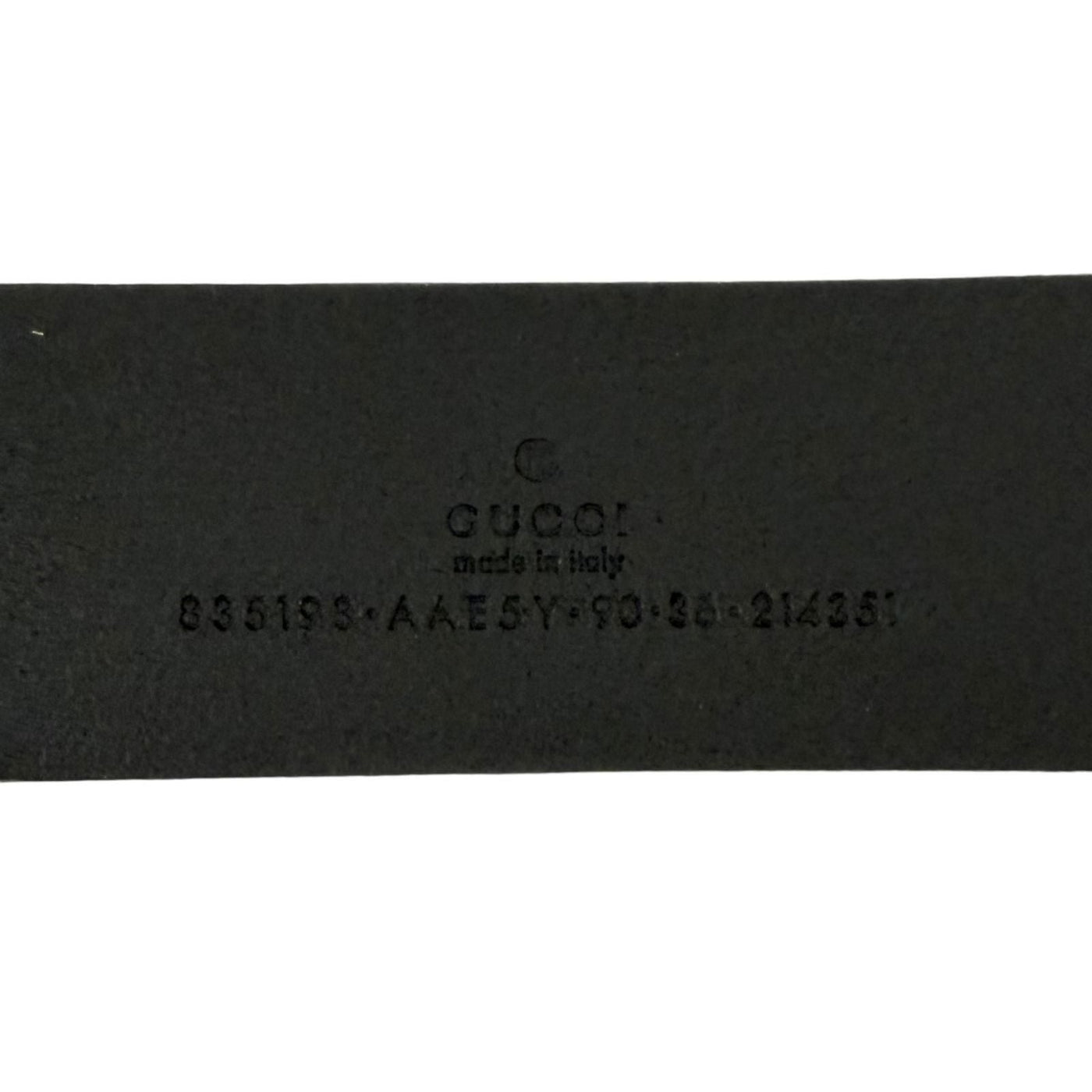 Gucci Logo Buckle Dull Finished Leather Belt Silver Black
