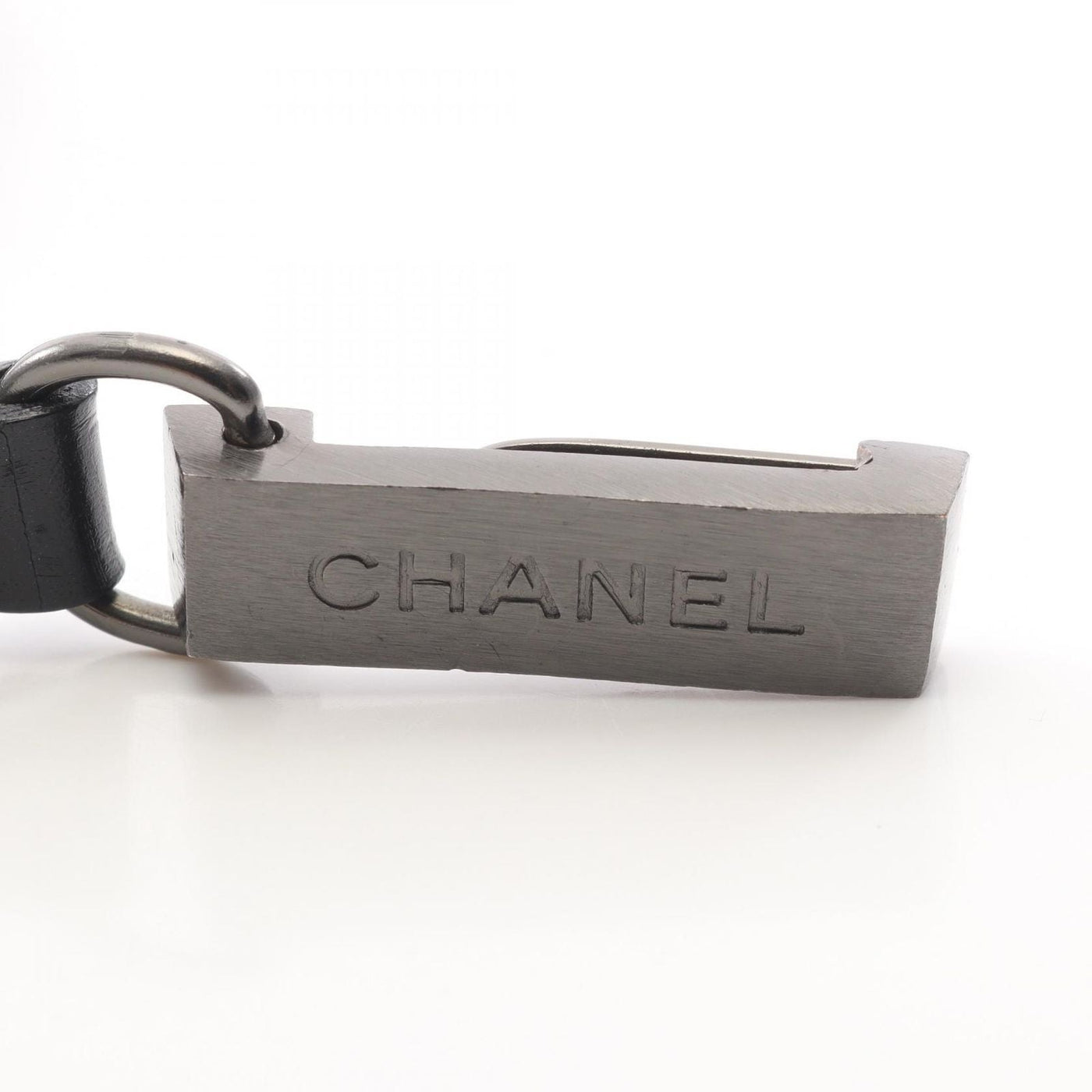 Chanel Belt Logo Plate Leather