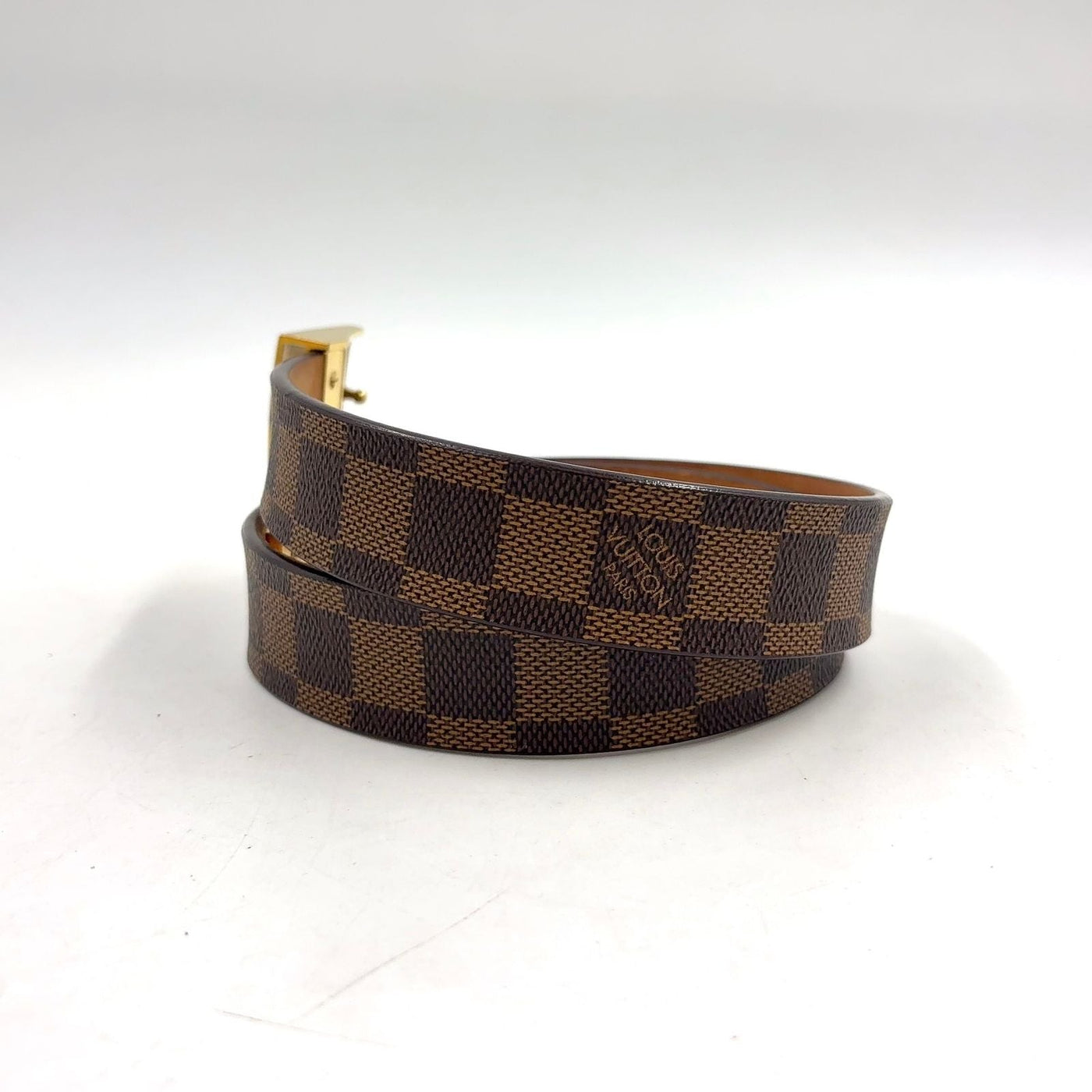 Louis Vuitton Ceinture Leather Brown Belt Gold