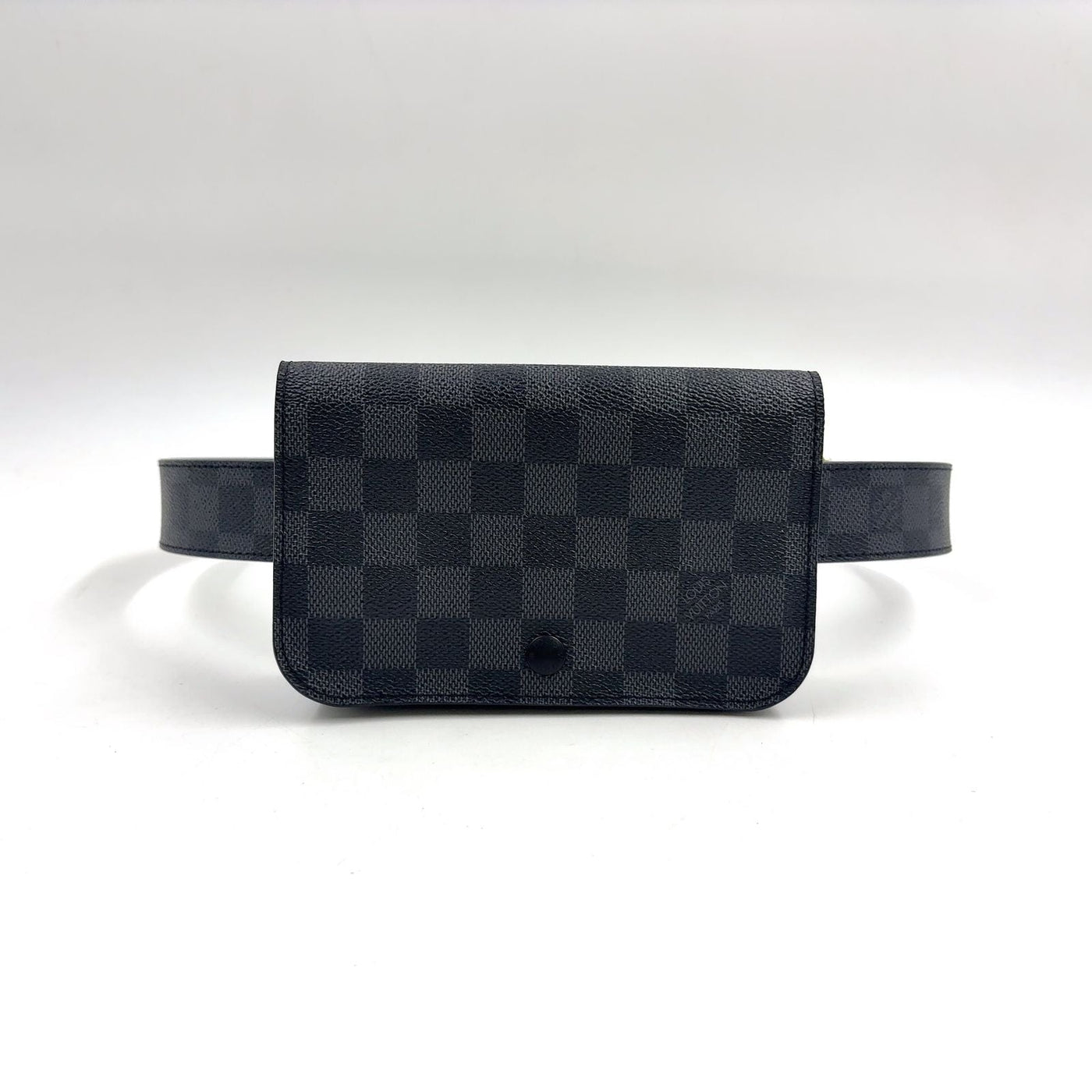 Louis Vuitton Ceinture Pochette Homme Damier Graphite Leather Black Belt Bag