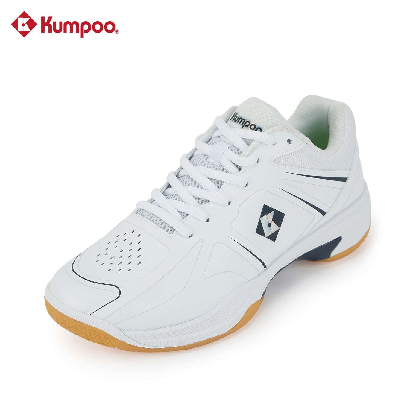 Kumpoo KH-G805 Lite Pro Badminton Shoe(White/Navy Blue)