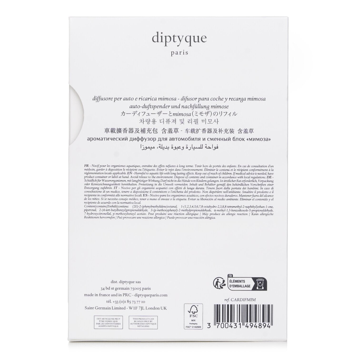 Diptyque Car Diffuser - Mimosa  2.1g/0.07oz