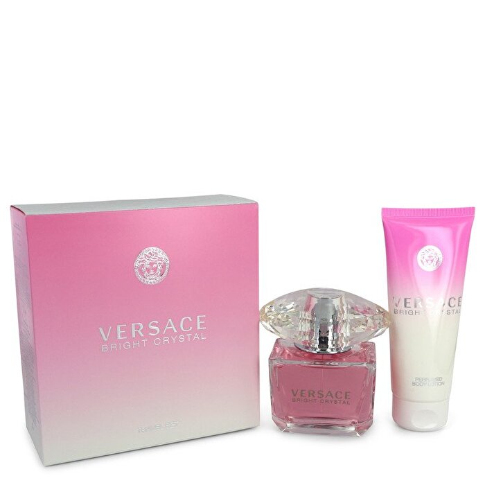 Versace Bright Crystal Coffret: Eau De Toilette Spray + Perfumed Body Lotion 100ml/3.4oz 2pcs 90ml/3oz