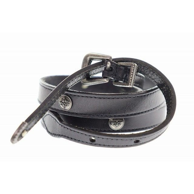Saint Laurent Paris Narrow Belt Leather Western Black Aa