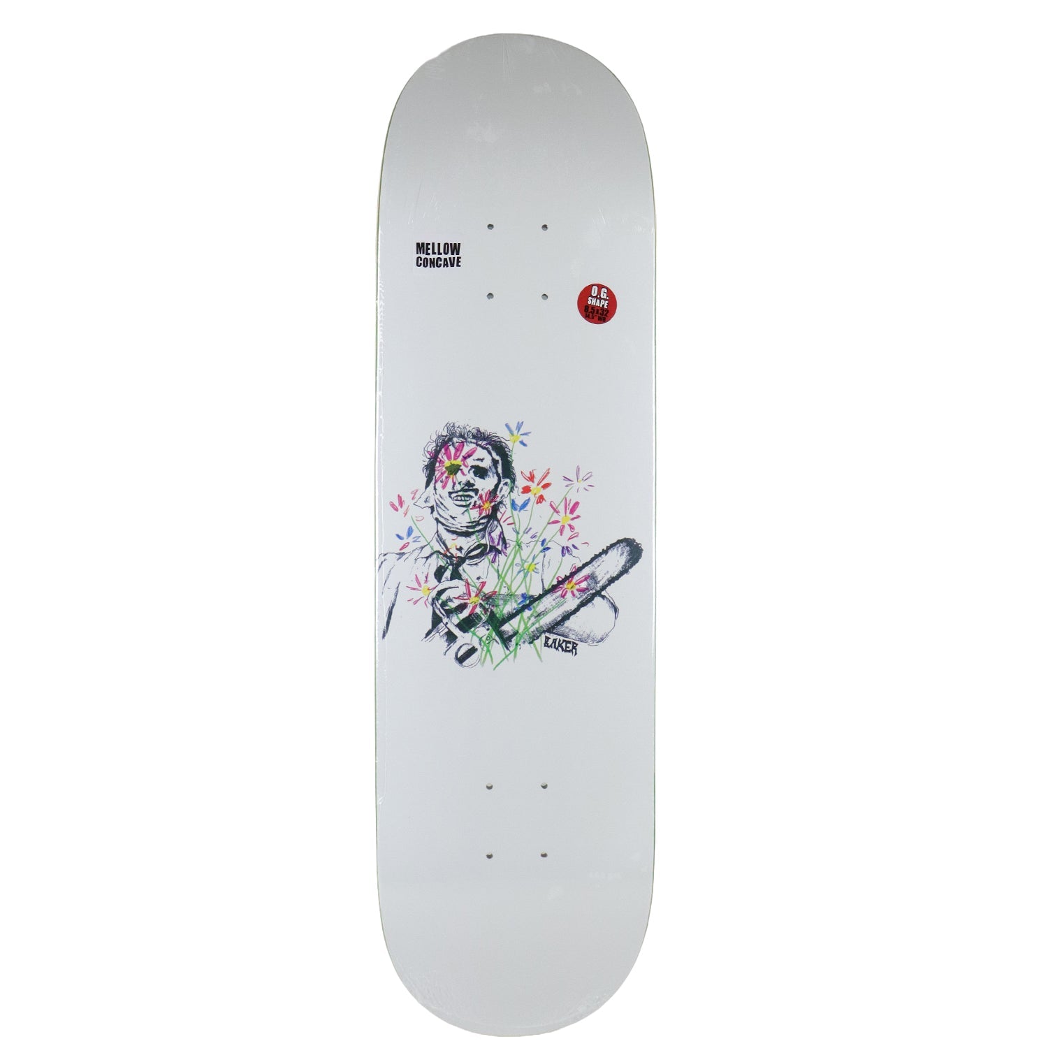 Baker Skateboard Deck Casper Brooker Texas Flowers White 8.5" x 32"