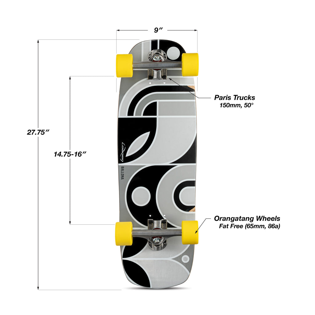 Loaded Ballona Orca Longboard Complete - Fat Free 86a Yellow
