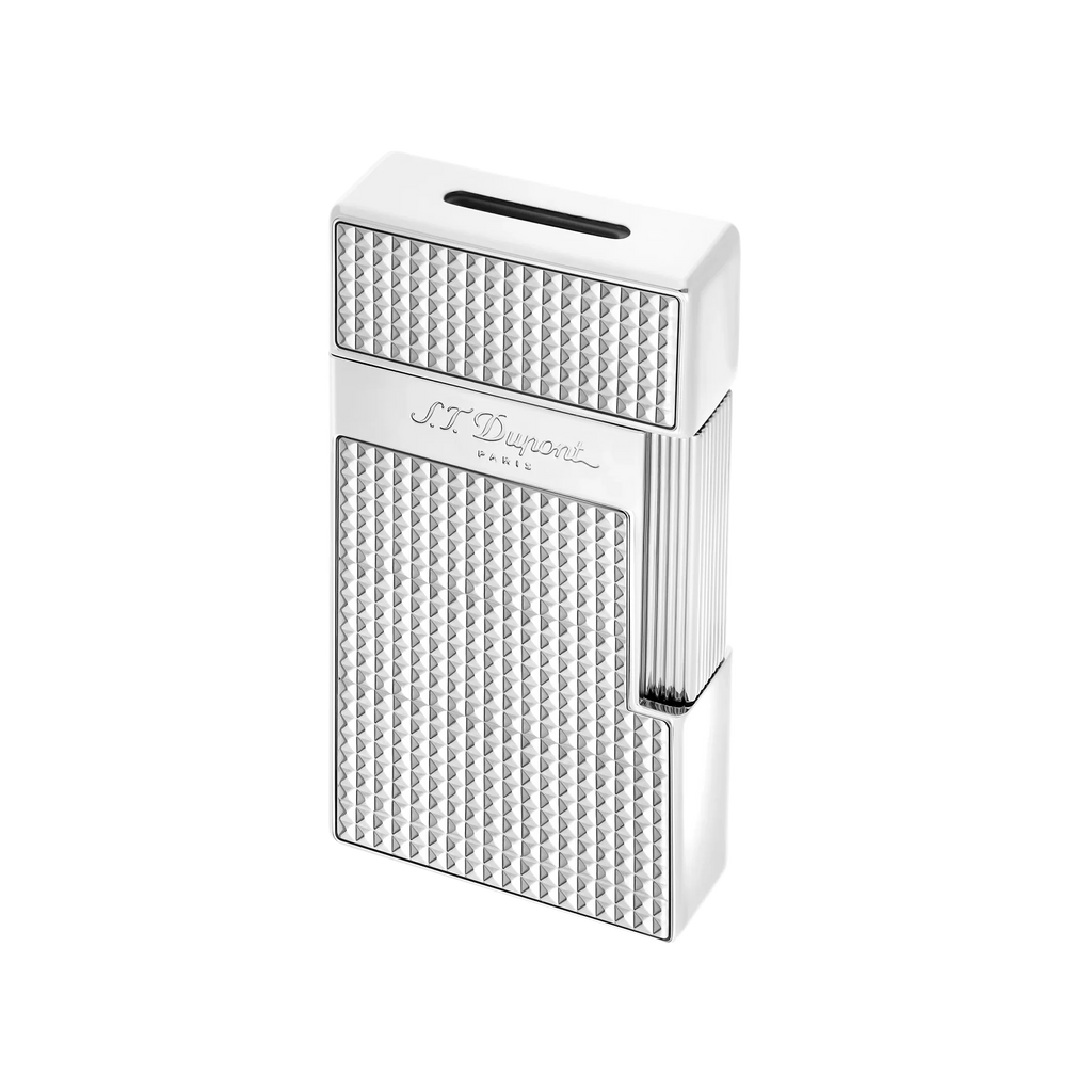 S.T. DUPONT Biggy Diamond Head Silver Lighter/Briquet 025010