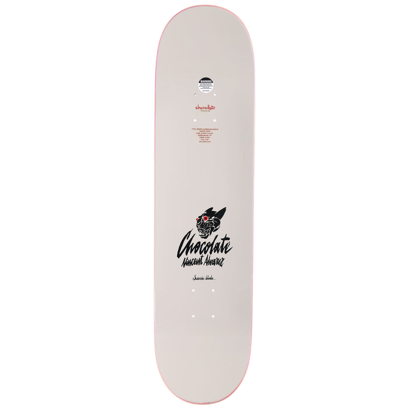 Chocolate Skateboard Deck Alvarez Swanksi Panther 8.25" x 31.875"