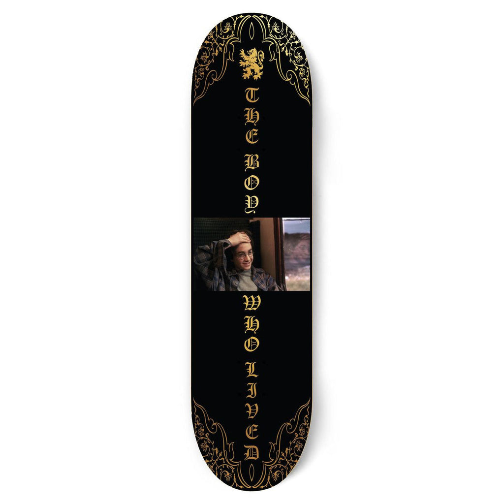 Color Bars Skateboard Deck Harry Potter Boy Who Lived Skate Gold Foil 8.38"