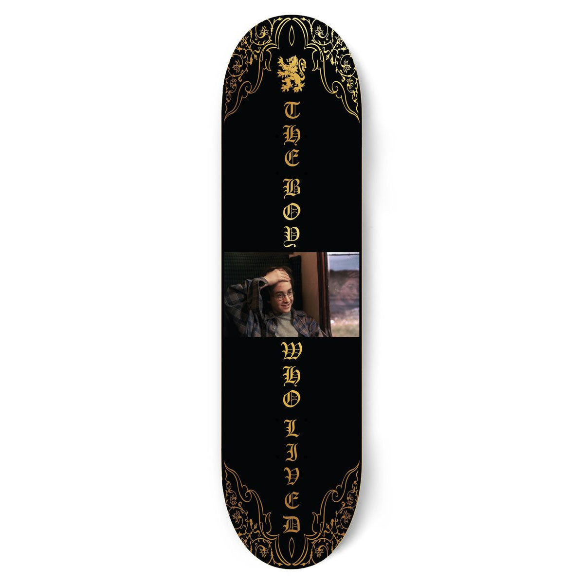 Color Bars Skateboard Deck Harry Potter Boy Who Lived Skate Gold Foil 8.38"