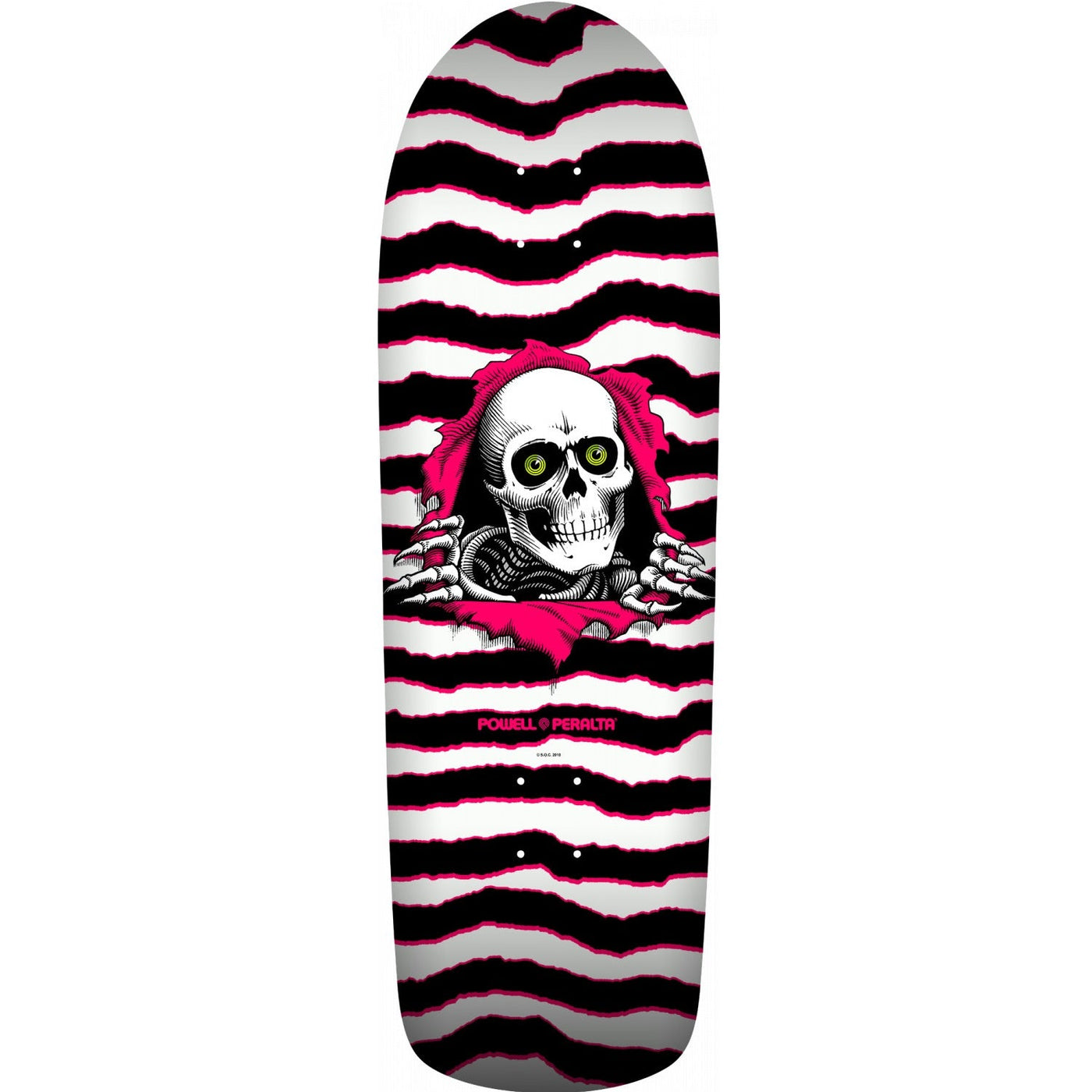 Powell Peralta Old School Ripper Skateboard Deck - 9.89″ White/Pink