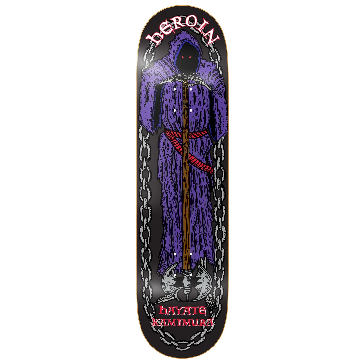 Heroin Skateboard Deck Hayate KO2 Axe Man 8.25" x 31.9"