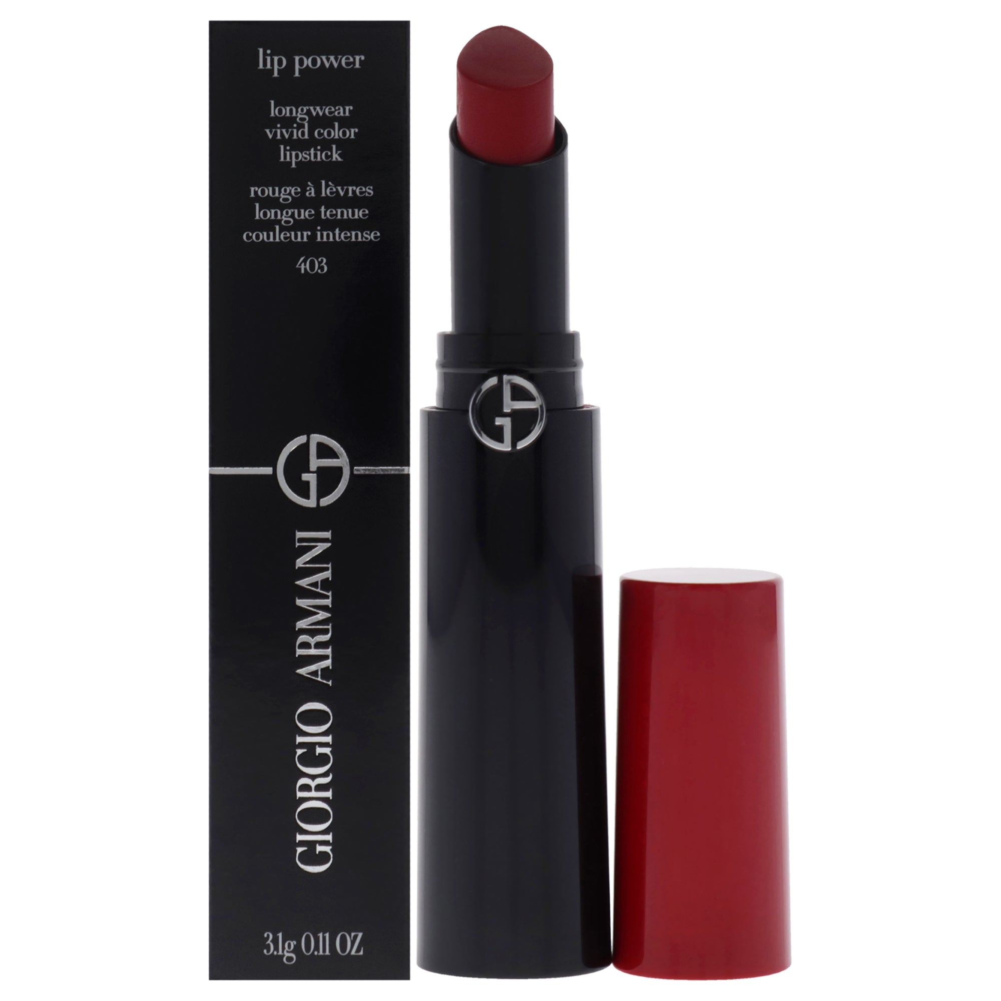Lip Power Longwear Vivid Color Lipstick - 403 Fighter by Giorgio Armani for Women - 0.11 oz Lipstick