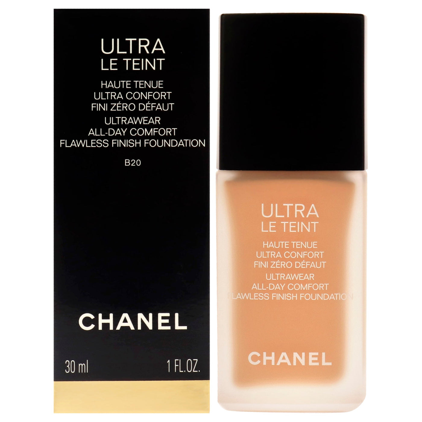 Chanel Ultra Le Teint Ultrawear Flawless Foundation - B20 Light Medium Neutral by Chanel for Women - 1 oz Foundation