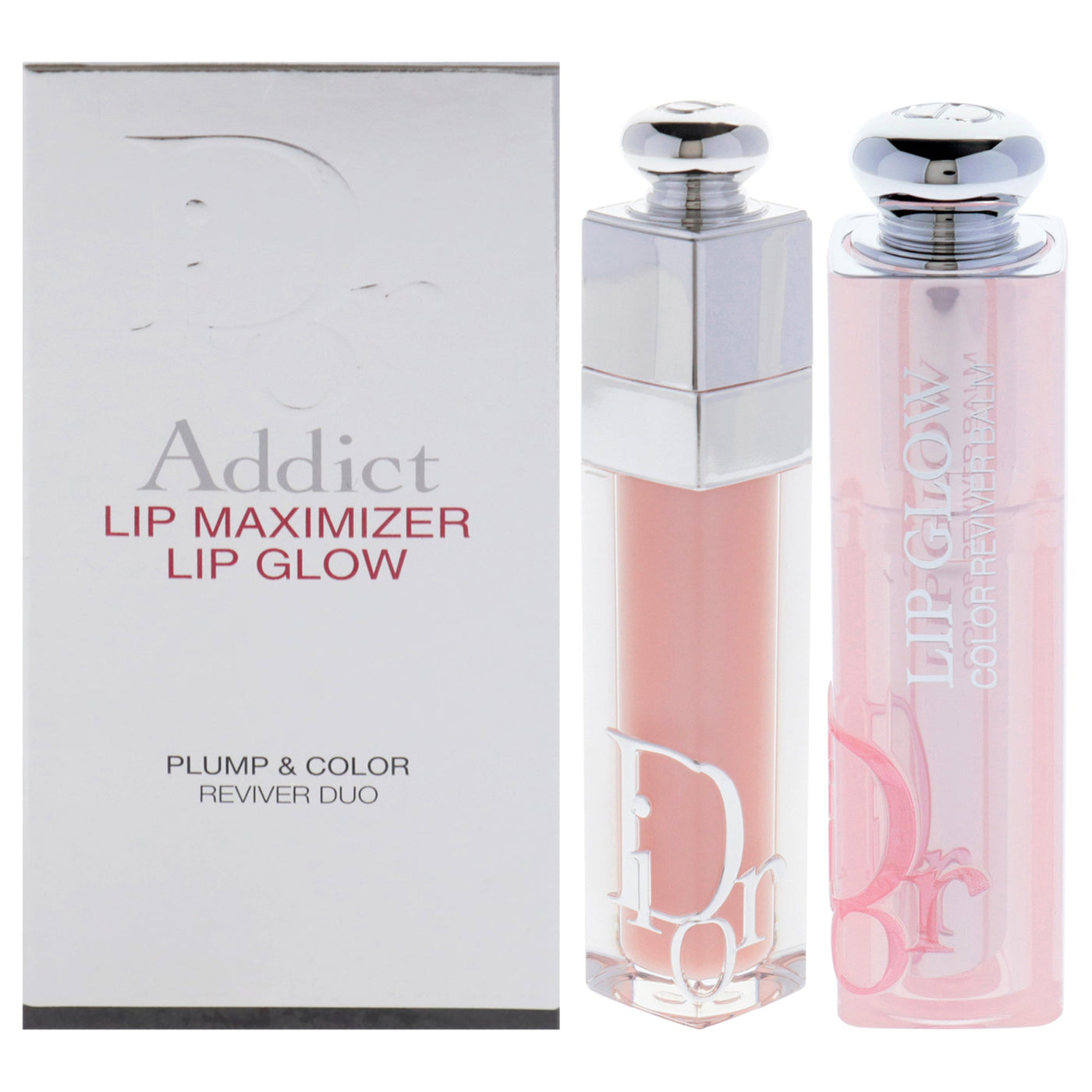 Christian Dior Dior Addict Lip Maximizer and Lip Glow Duo by Christian Dior for Women - 2 Pc 0.2oz Dior Addict Lip Maximizer - 001 Pink , 0.11oz Dior Addict Lip Glow - 001 Pink