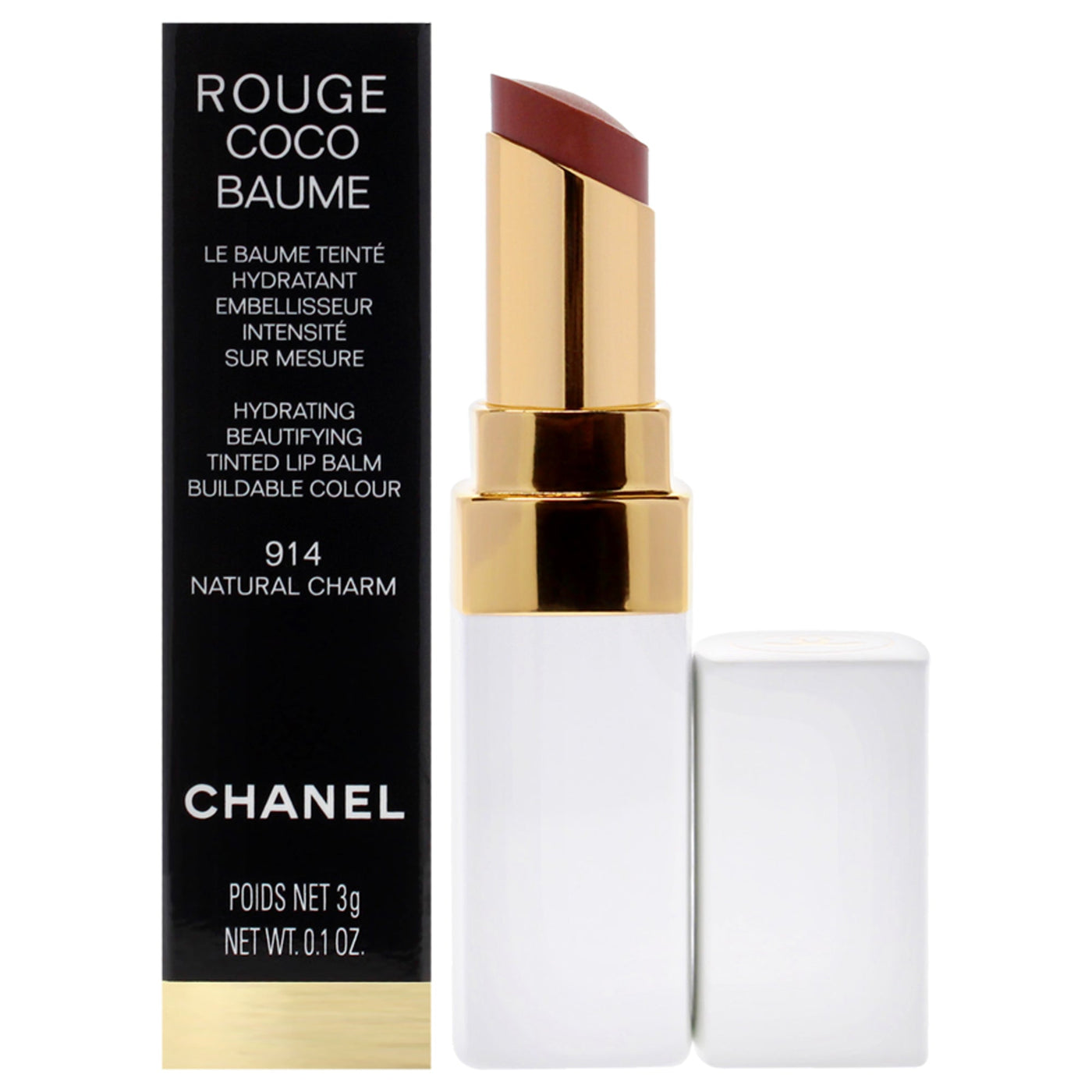 Chanel Rouge Coco Baume Hydrating Beautifying Tinted - 914 Natural Charm by Chanel for Women - 0.11 oz Lip Balm