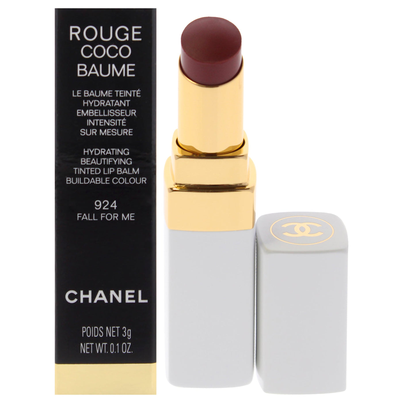 Chanel Rouge Coco Baume Hydrating Beautifying Tinted - 924 Fall For Me by Chanel for Women - 0.11 oz Lip Balm