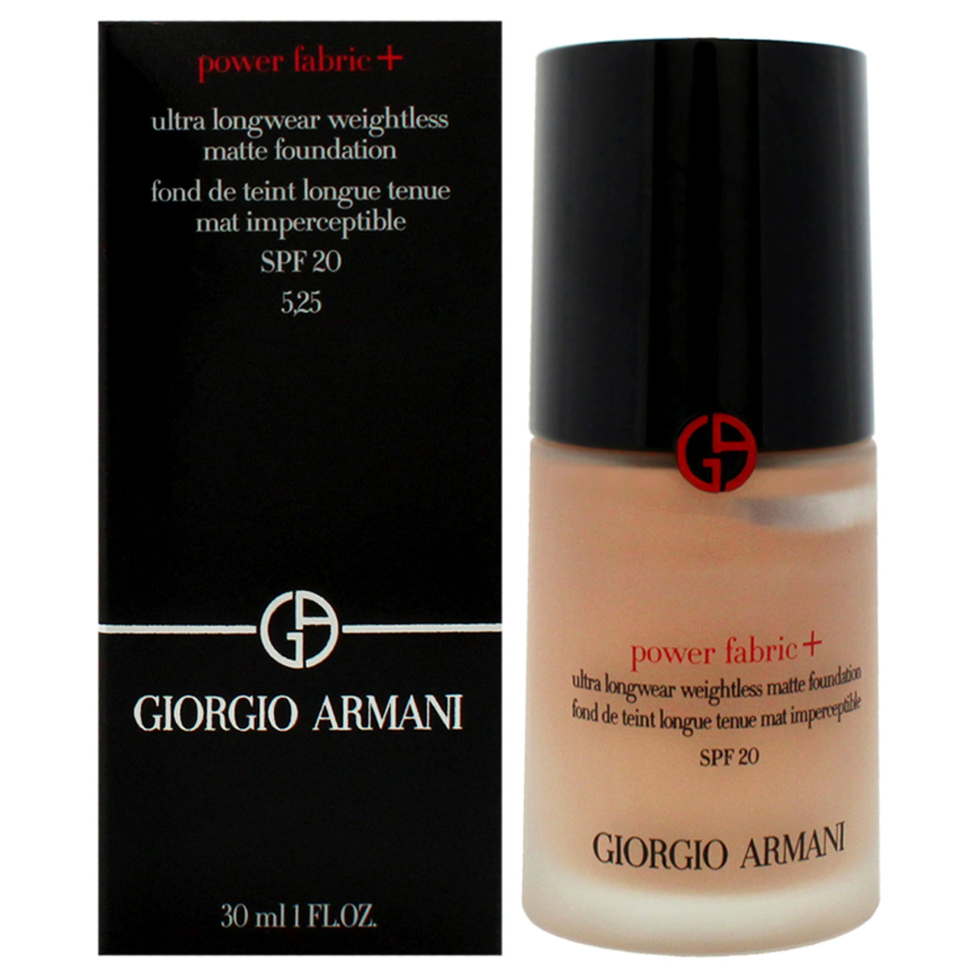 Giorgio Armani Power Fabric Plus Longwear Weightless Matte Foundation SPF 20 - 5.25 by Giorgio Armani for Women - 1 oz Foundation
