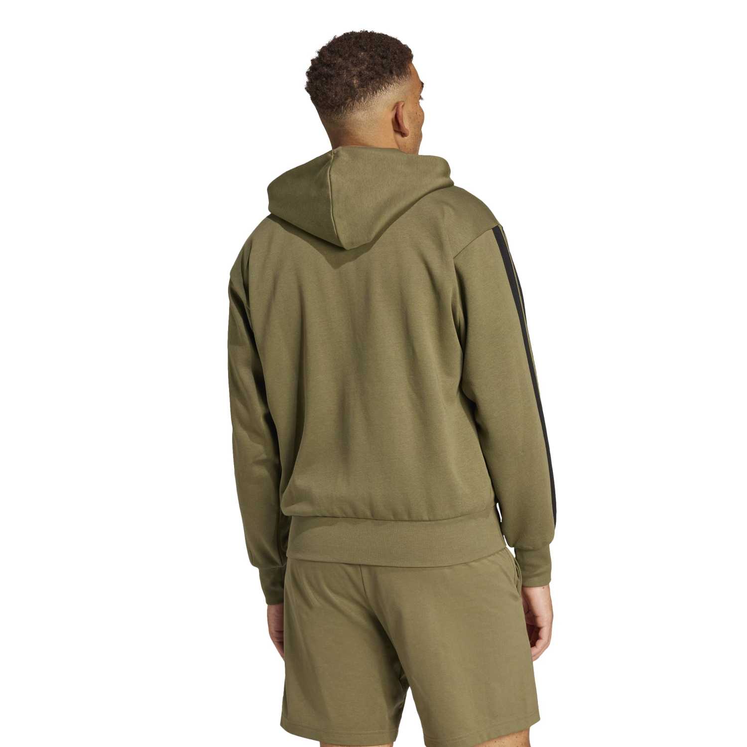 Essentials 3 Stripes Fleece FZ Hoody - Mens