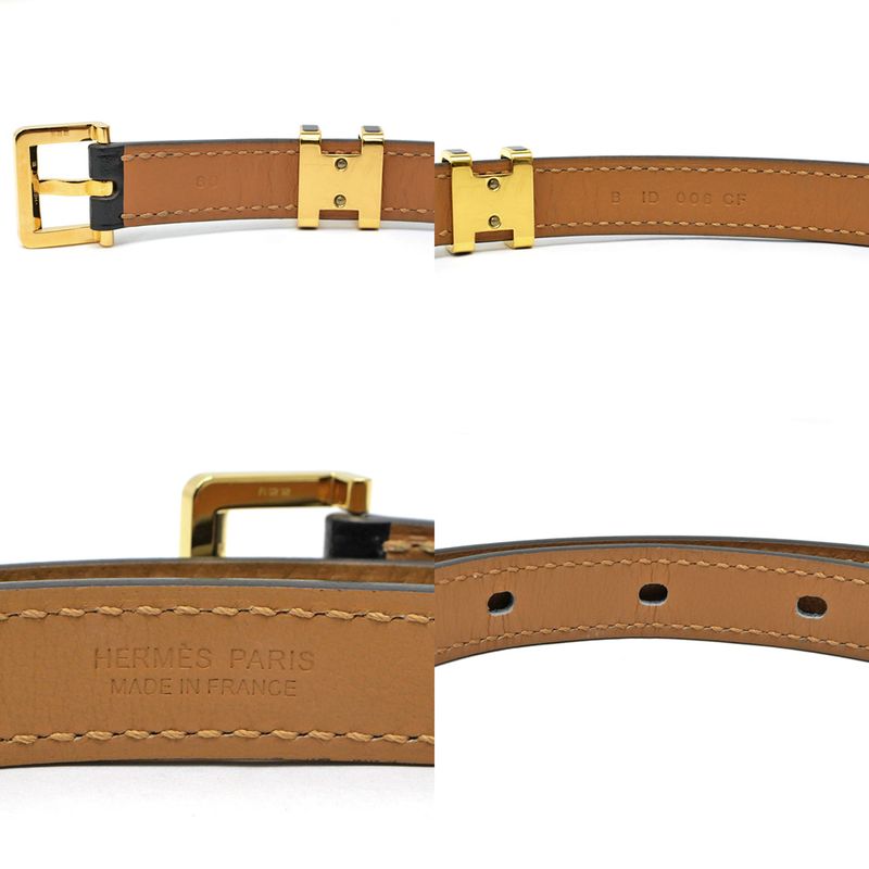 Hermes Belt Pop H Courte 15 80 Black Gold Hardware