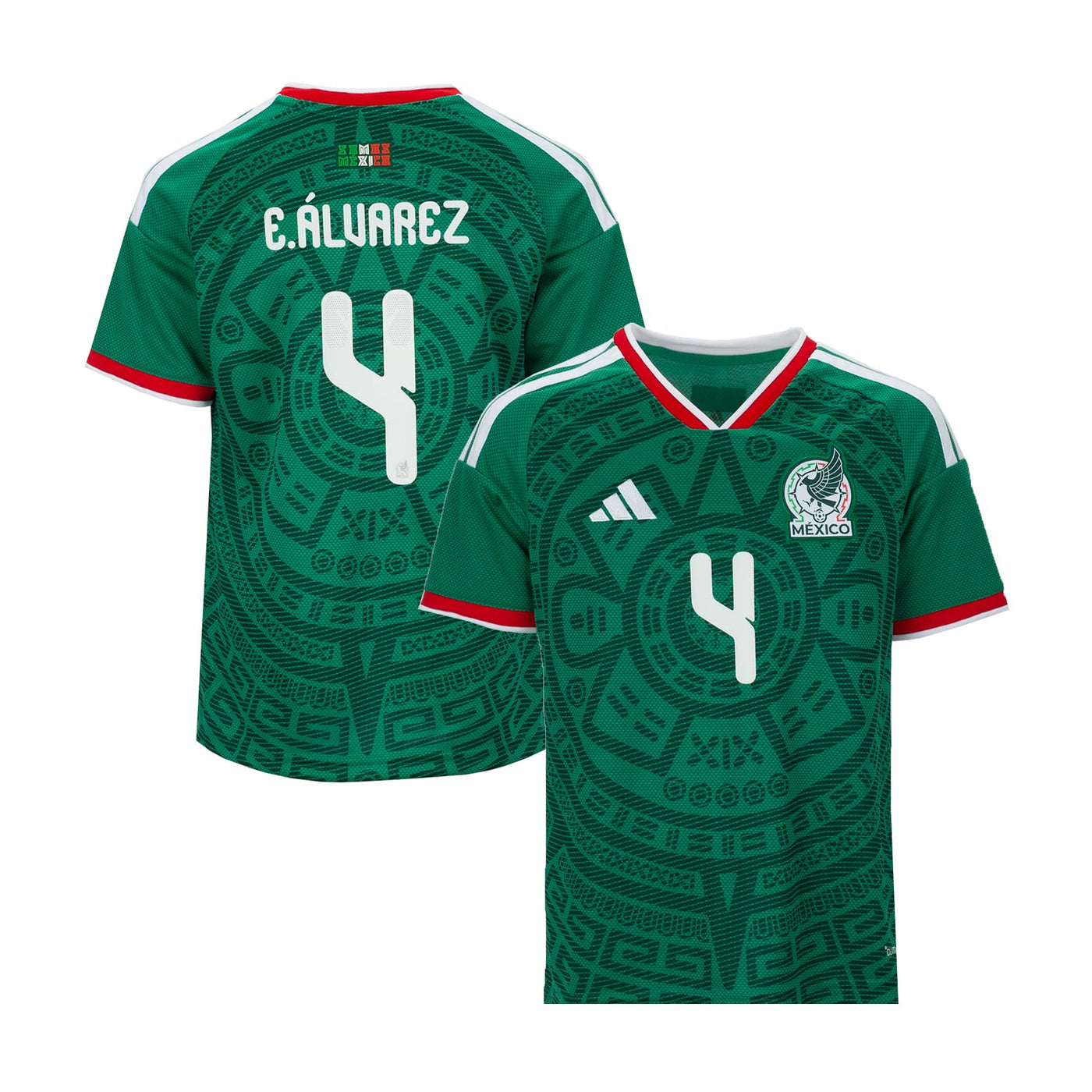 Mexico 26/27 E. Alvarez #4 Replica Home Jersey - Youth
