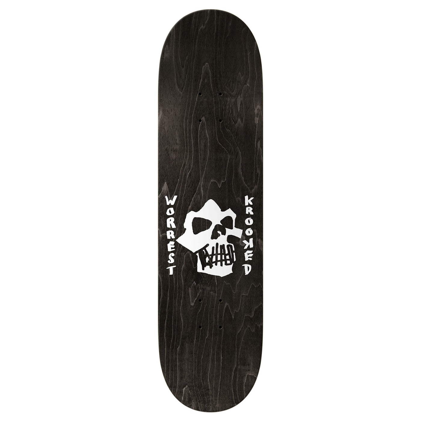 Krooked Skateboard Deck Worrest Skull and Bolts Twin Tail Slick 8.3" x 31.9"